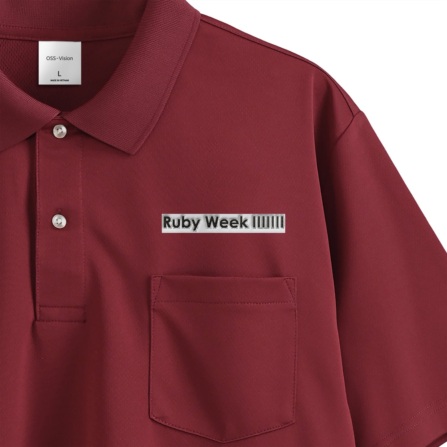 441 ポロシャツ(ポケット) Ruby Week 1 (刺繍)