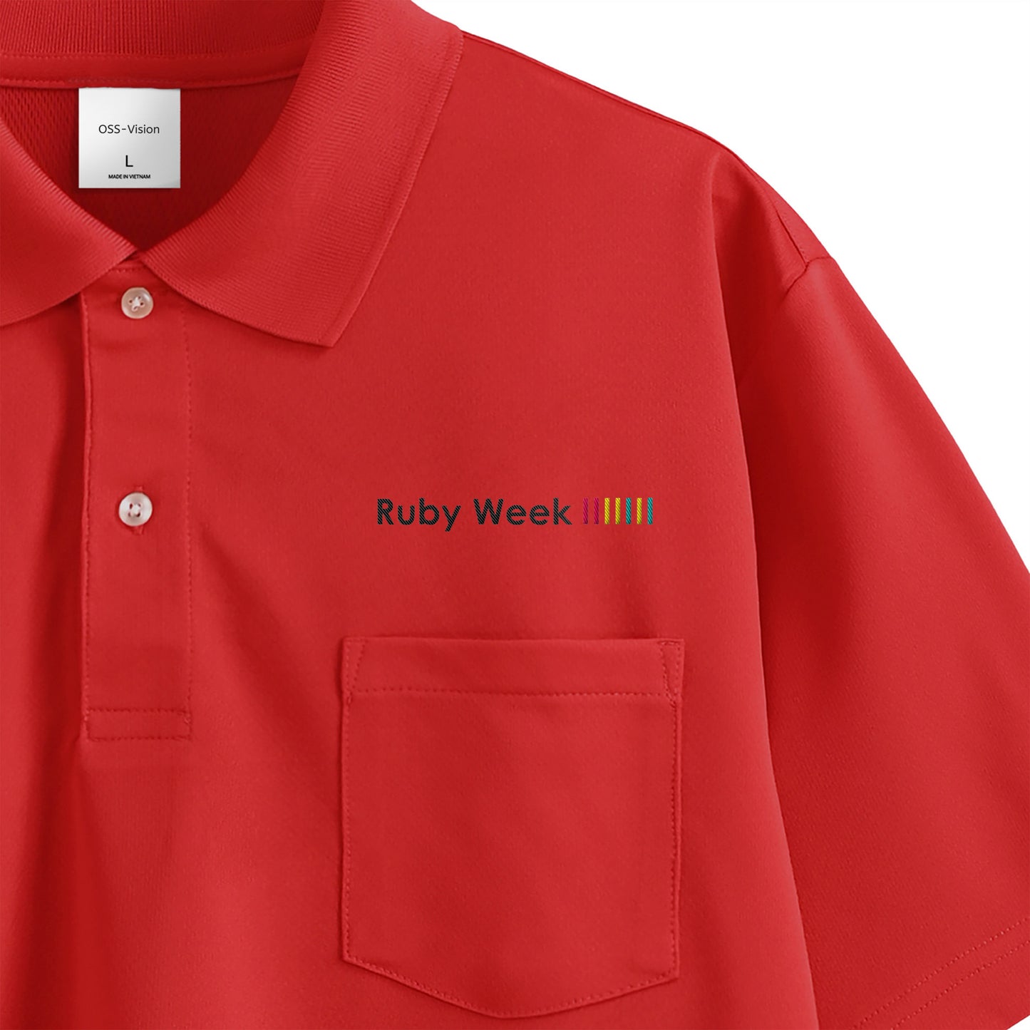 441 ポロシャツ(ポケット) Ruby Week 1 (刺繍)