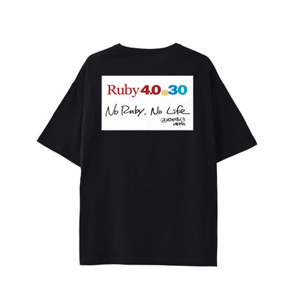 2025 ビッグシルエットTシャツ Ruby4.0 @ 30 No Ruby, No Life（背） black image