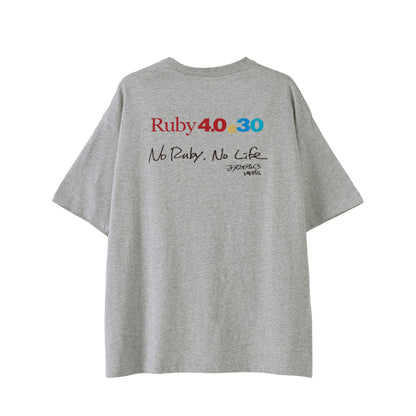 2025 ビッグシルエットTシャツ Ruby4.0 @ 30 No Ruby, No Life（背） gray image