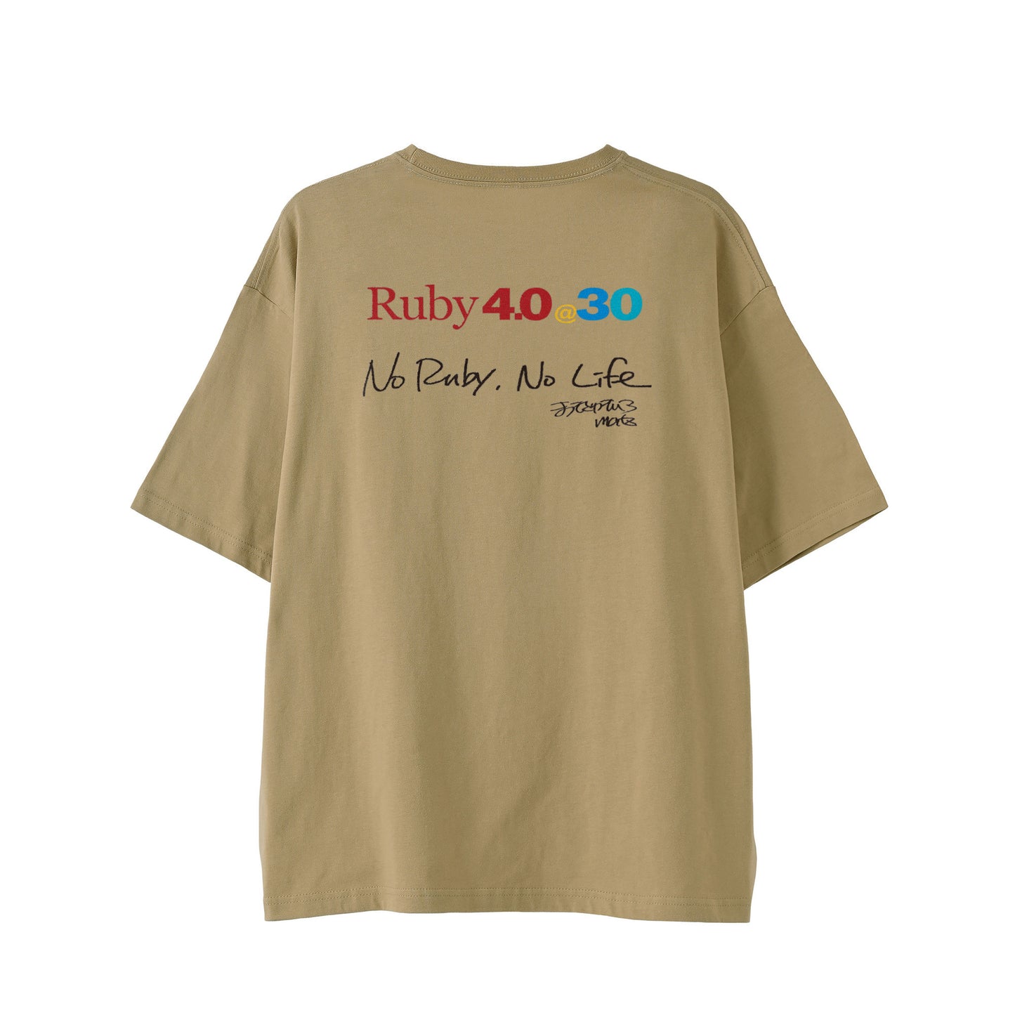 2025 ビッグシルエットTシャツ Ruby4.0 @ 30 No Ruby, No Life（背） khaki image