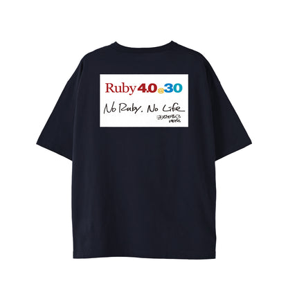 2025 ビッグシルエットTシャツ Ruby4.0 @ 30 No Ruby, No Life（背） navy image