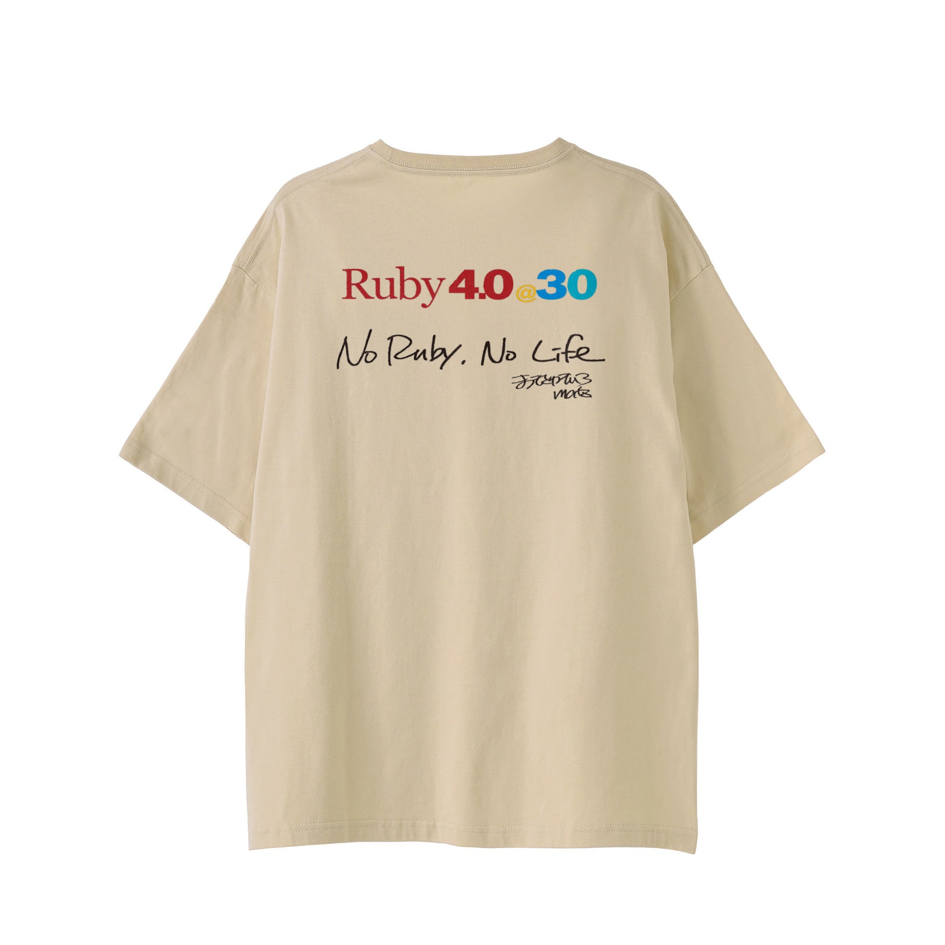 2025 ビッグシルエットTシャツ Ruby4.0 @ 30 No Ruby, No Life（背） pastel-beige image