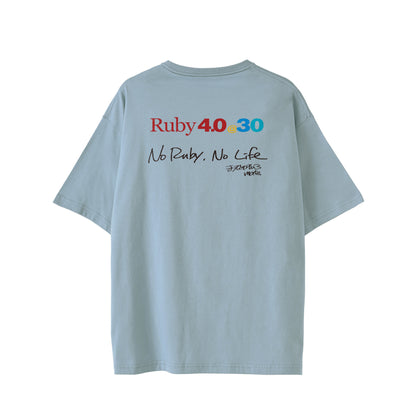 2025 ビッグシルエットTシャツ Ruby4.0 @ 30 No Ruby, No Life（背） pastel-blue image