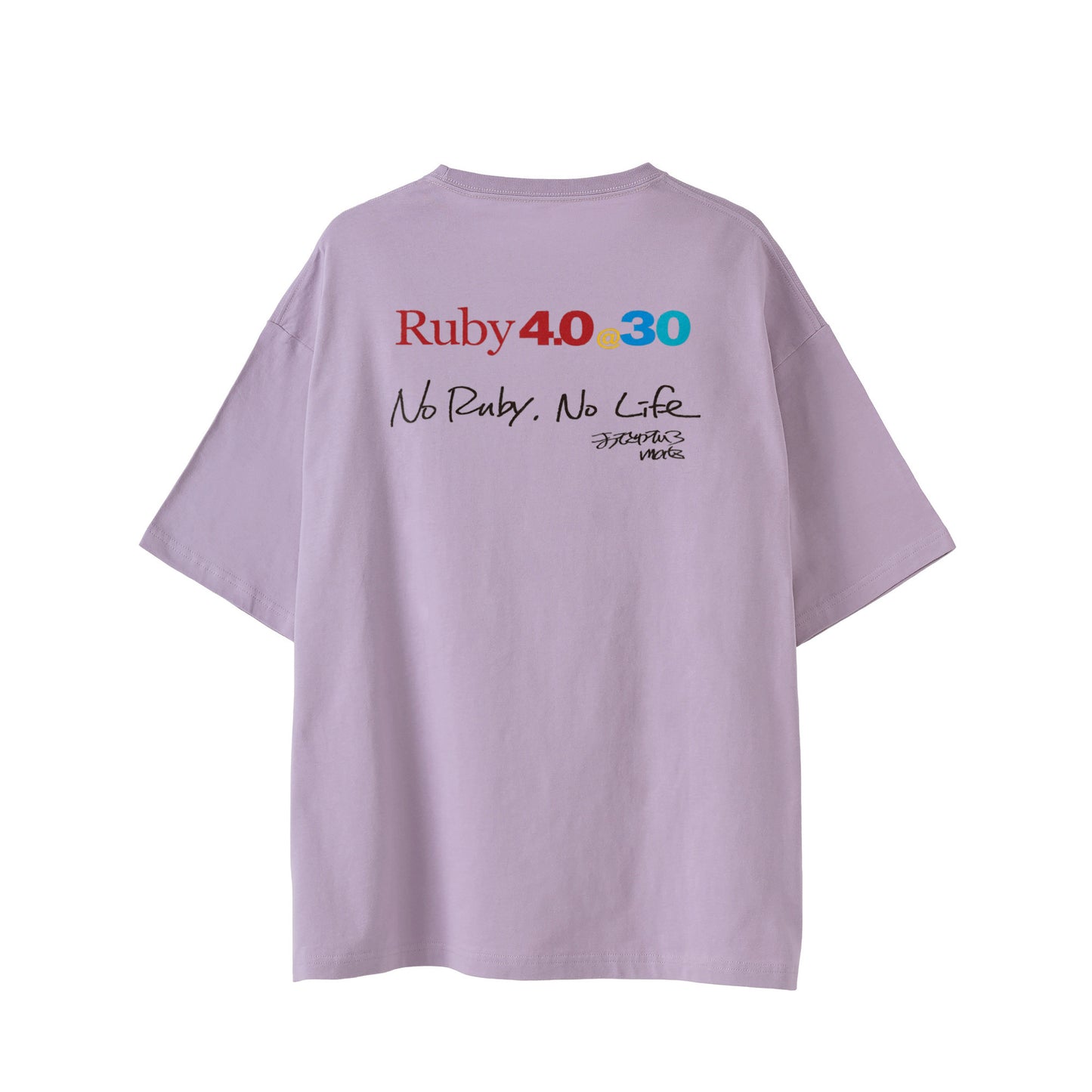 2025 ビッグシルエットTシャツ Ruby4.0 @ 30 No Ruby, No Life（背） pastel-purple image