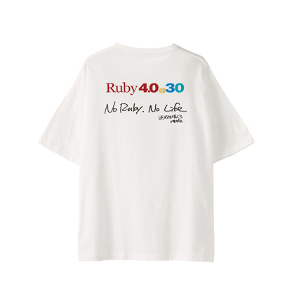 2025 ビッグシルエットTシャツ Ruby4.0 @ 30 No Ruby, No Life（背） white image