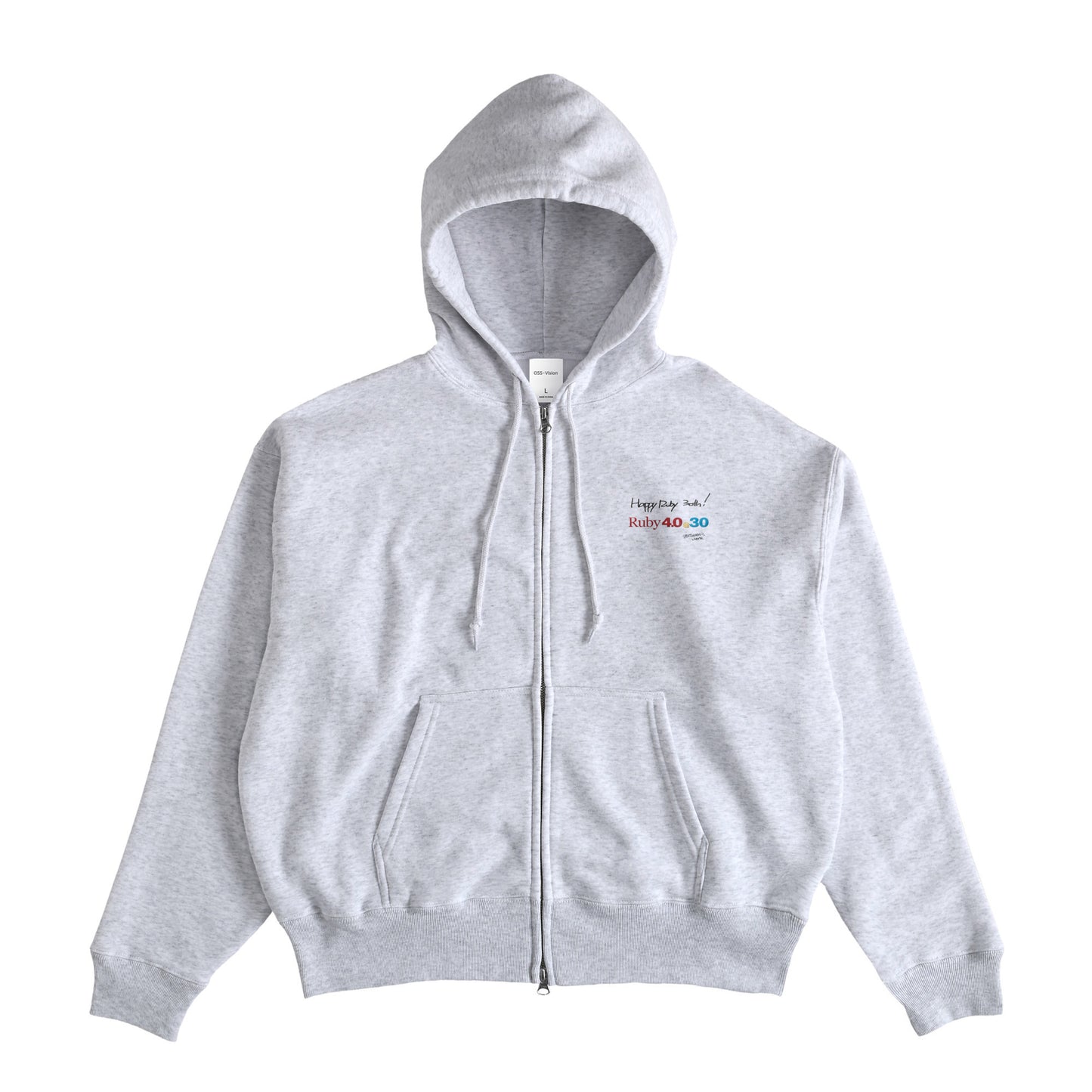2025 パーカー (10oz)Ruby4.0 @ 30 Happy Ruby 30th!! 胸刺繍 ash image