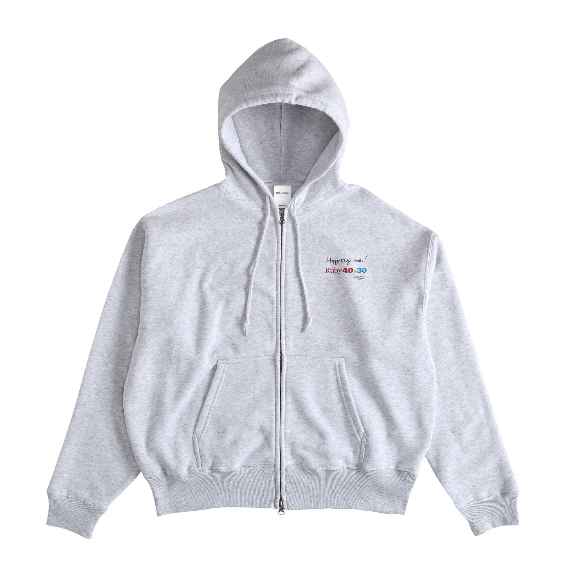 2025 パーカー (10oz)Ruby4.0 @ 30 Happy Ruby 30th!! 胸刺繍 ash image