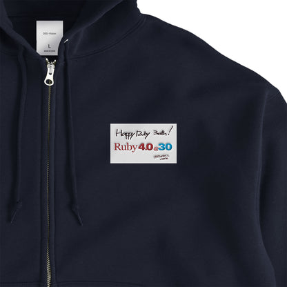 2025 パーカー (10oz)Ruby4.0 @ 30 Happy Ruby 30th!! 胸刺繍 navy image