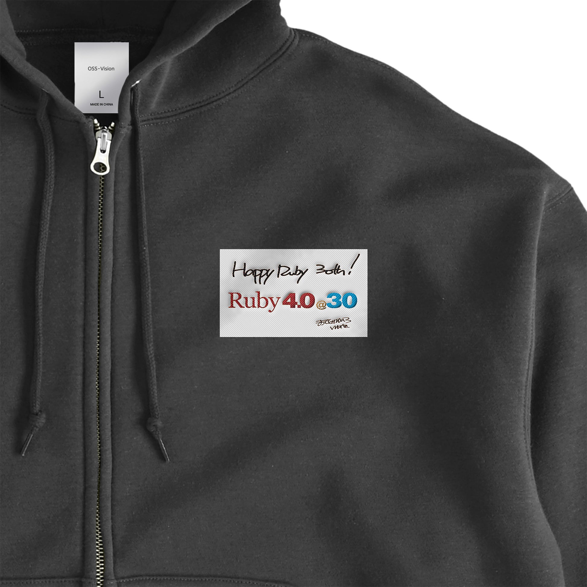 2025 パーカー (10oz)Ruby4.0 @ 30 Happy Ruby 30th!! 胸刺繍 sumi-black image