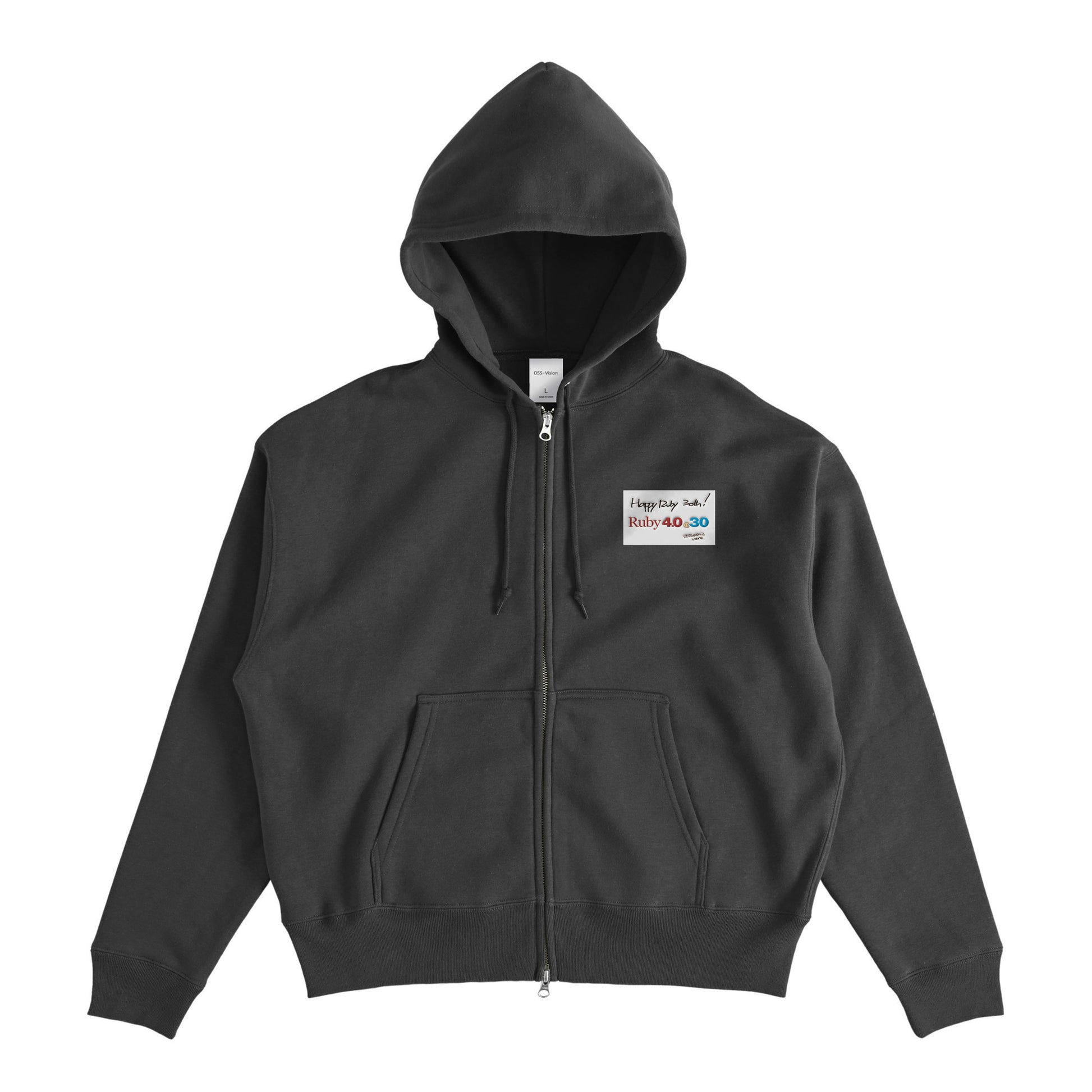 2025 パーカー (10oz)Ruby4.0 @ 30 Happy Ruby 30th!! 胸刺繍 sumi-black image