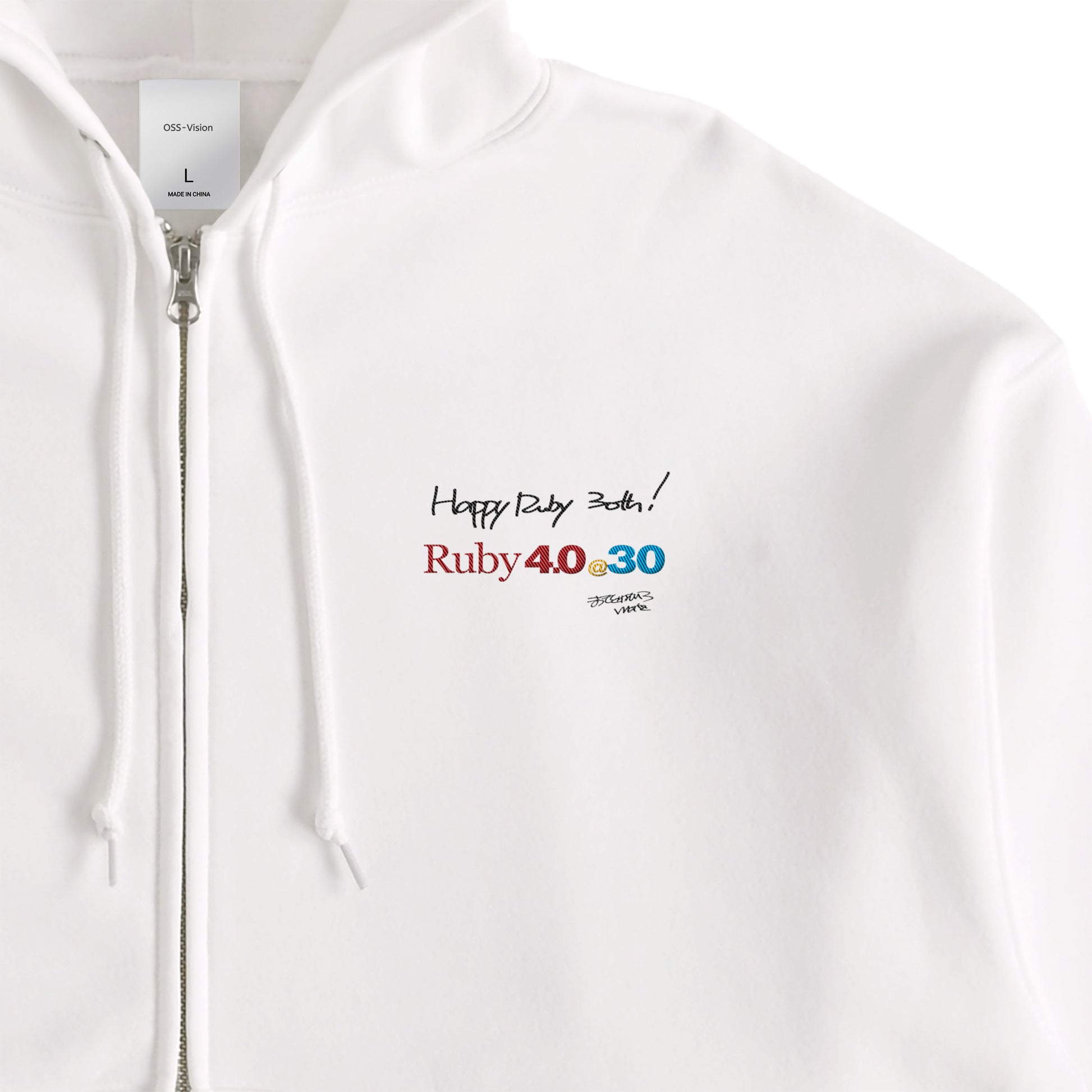 2025 パーカー (10oz)Ruby4.0 @ 30 Happy Ruby 30th!! 胸刺繍 white image