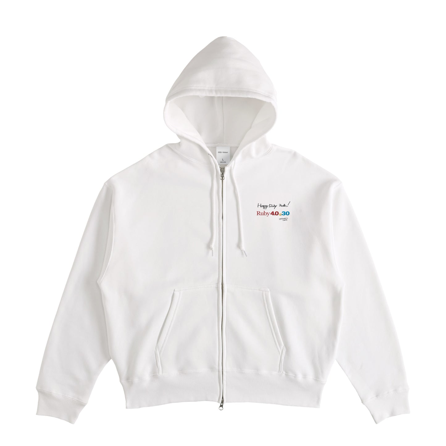 2025 パーカー (10oz)Ruby4.0 @ 30 Happy Ruby 30th!! 胸刺繍 white image