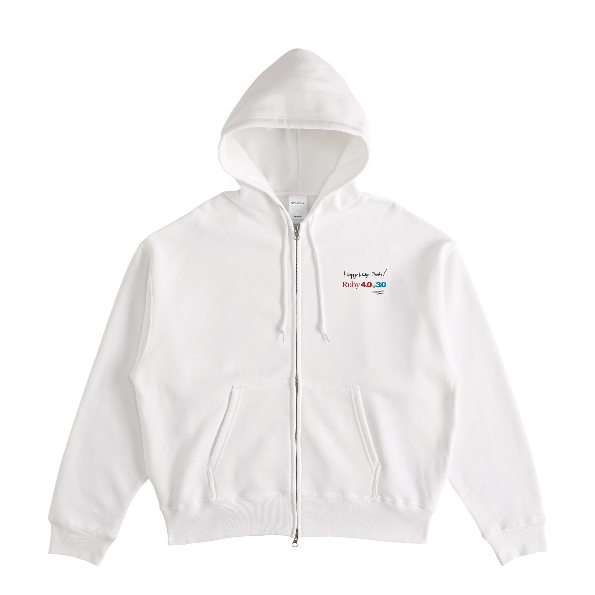 2025 パーカー (10oz)Ruby4.0 @ 30 Happy Ruby 30th!! 胸刺繍 white image