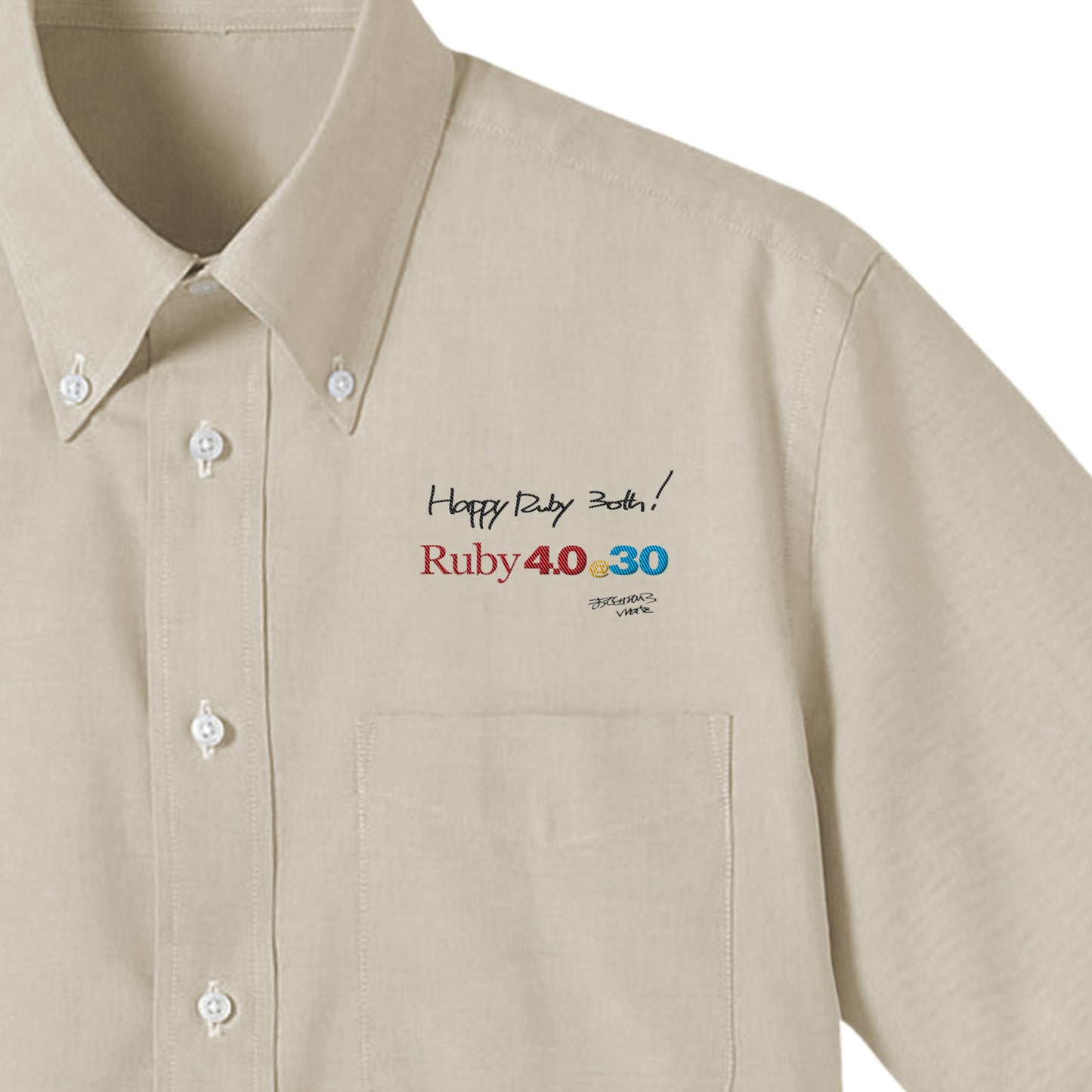 2025 ボタンダウンシャツ Ruby4.0 @ 30 胸刺繍（長袖 ） beige image