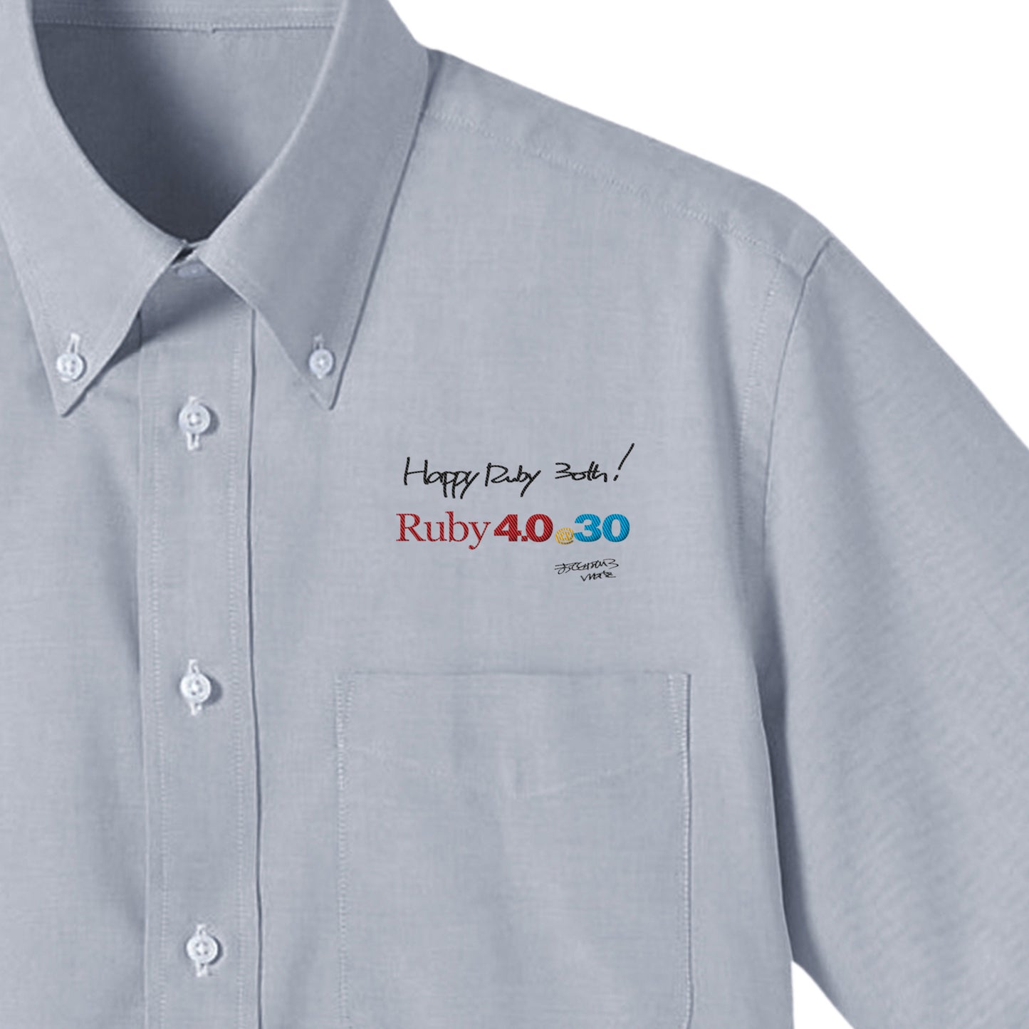 2025 ボタンダウンシャツ Ruby4.0 @ 30 胸刺繍（長袖 ） gray image