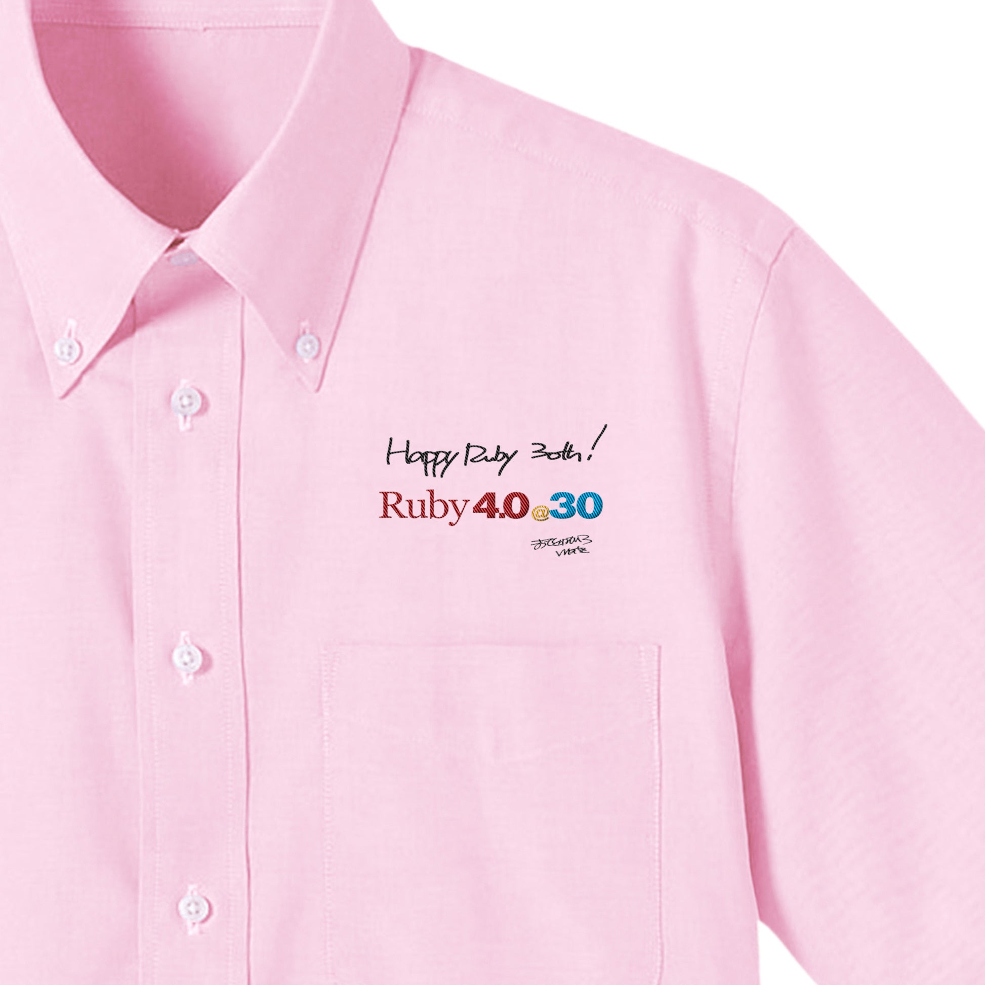 2025 ボタンダウンシャツ Ruby4.0 @ 30 胸刺繍（長袖 ） pink image