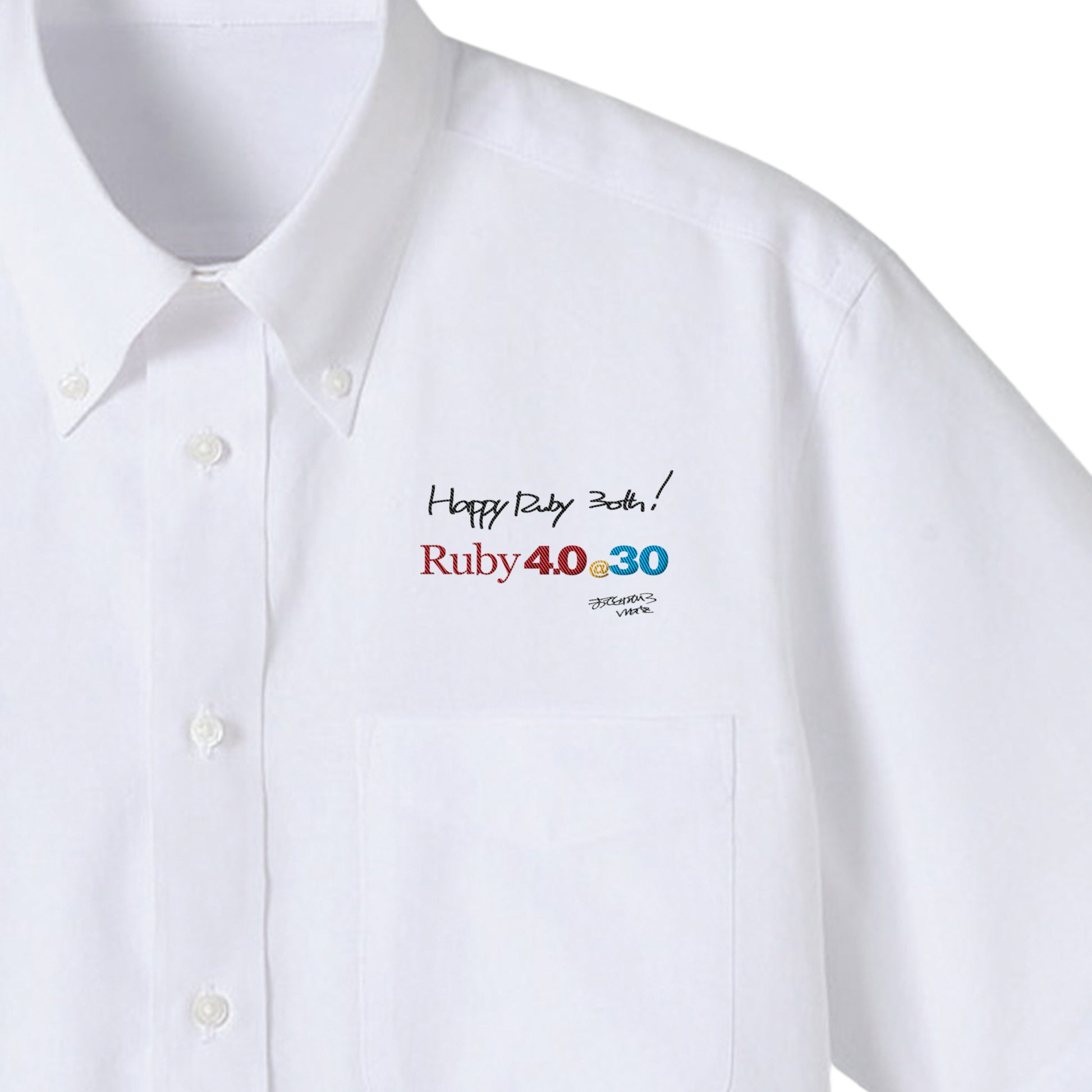 2025 ボタンダウンシャツ Ruby4.0 @ 30 胸刺繍（長袖 ） white image