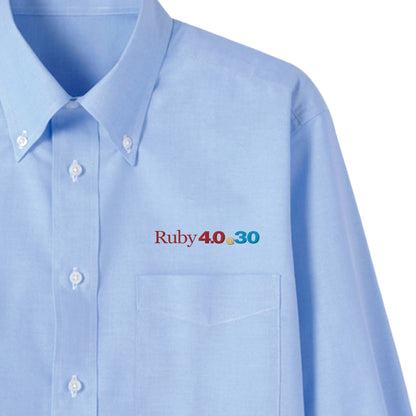 2025 ボタンダウンシャツ Ruby4.0 @ 30 胸刺繍（長袖 ） blue image
