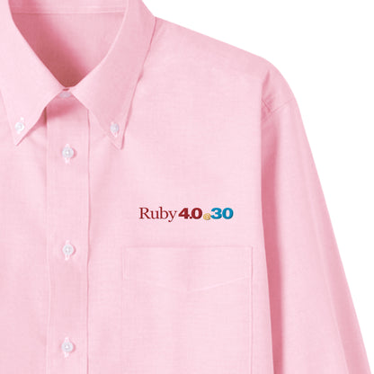 2025 ボタンダウンシャツ Ruby4.0 @ 30 胸刺繍（長袖 ） pink image