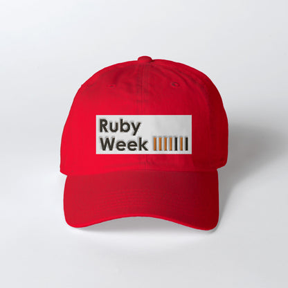 482 コットンキャップ Ruby Week 2 (刺繍)