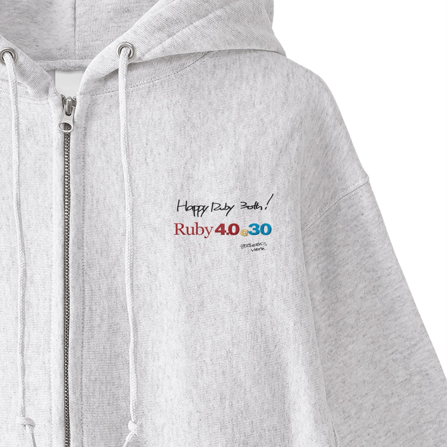 2025 パーカー(12oz) Ruby4.0 @ 30 Happy Ruby 30th!! 胸刺繍 ash image