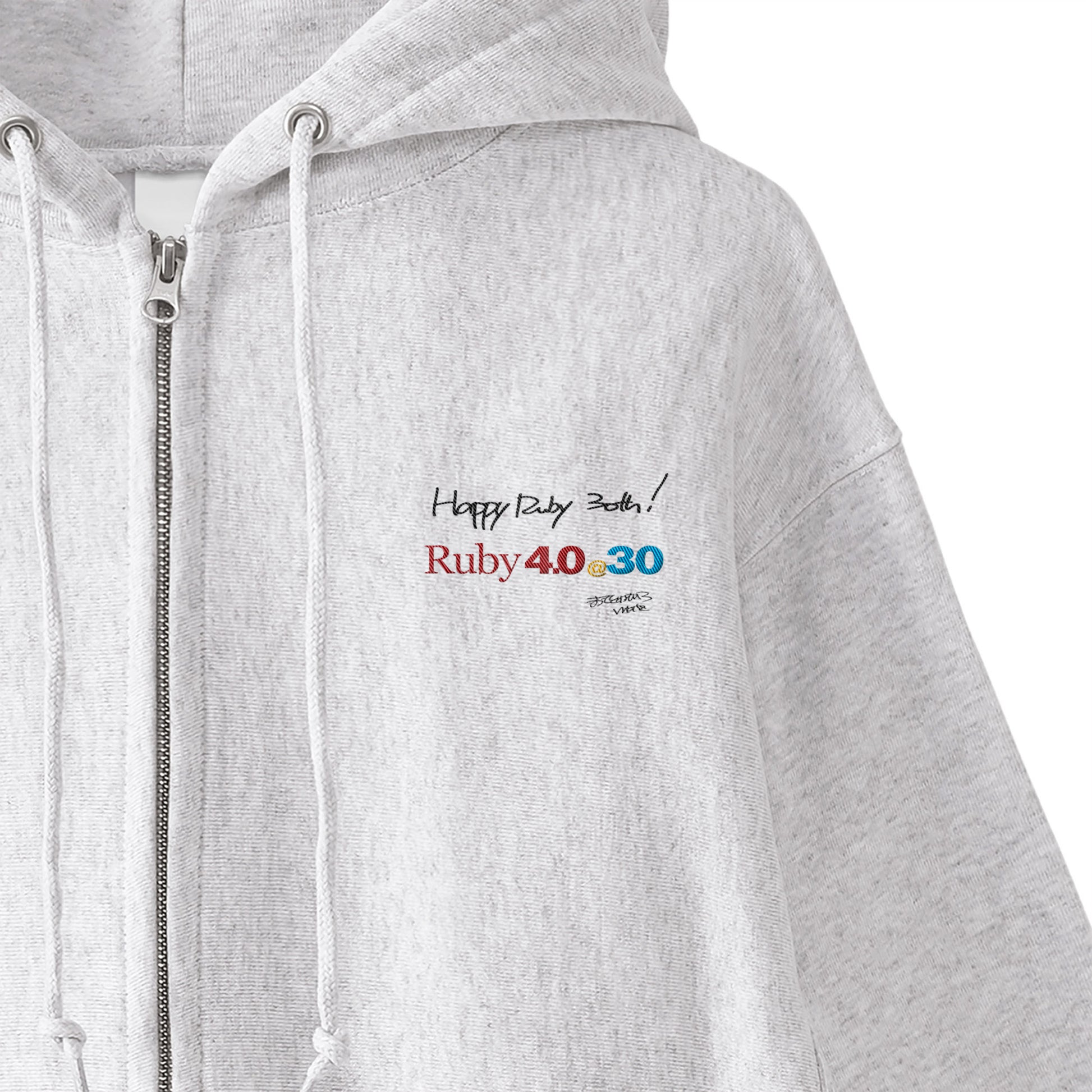 2025 パーカー(12oz) Ruby4.0 @ 30 Happy Ruby 30th!! 胸刺繍 ash image