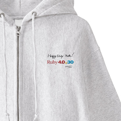 2025 パーカー(12oz) Ruby4.0 @ 30 Happy Ruby 30th!! 胸刺繍 ash image
