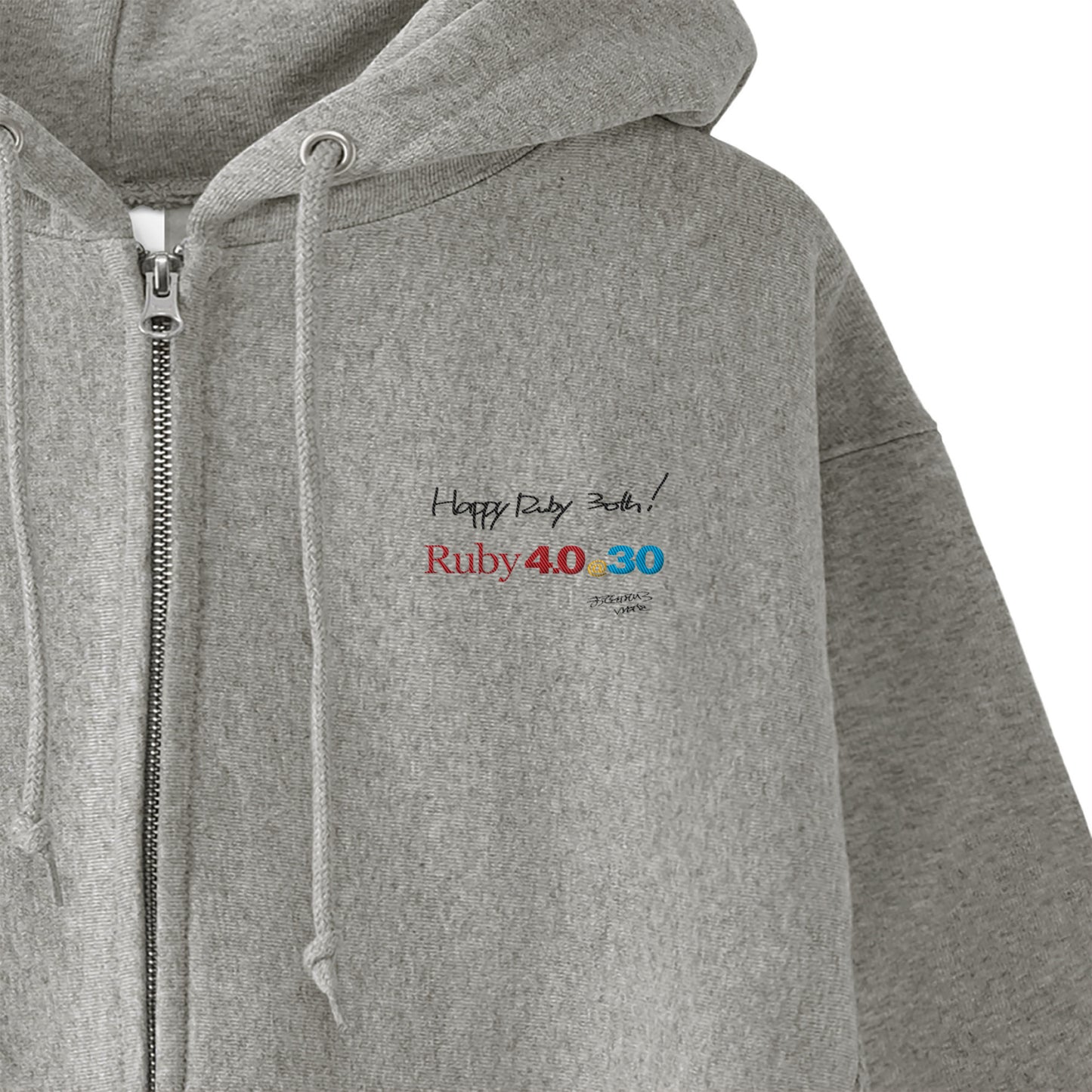2025 パーカー(12oz) Ruby4.0 @ 30 Happy Ruby 30th!! 胸刺繍 gray image