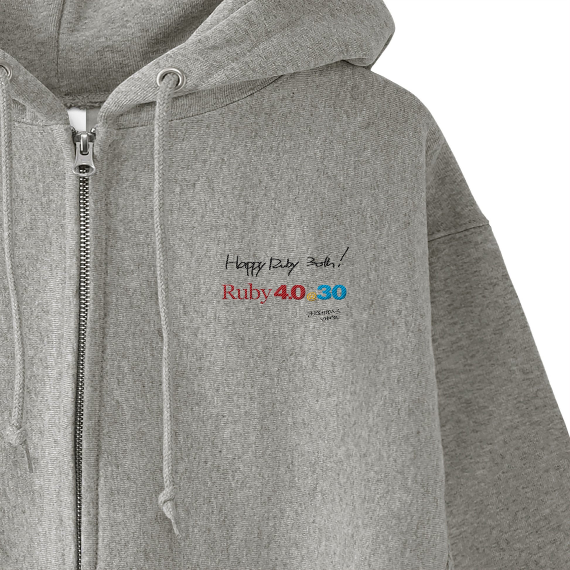2025 パーカー(12oz) Ruby4.0 @ 30 Happy Ruby 30th!! 胸刺繍 gray image