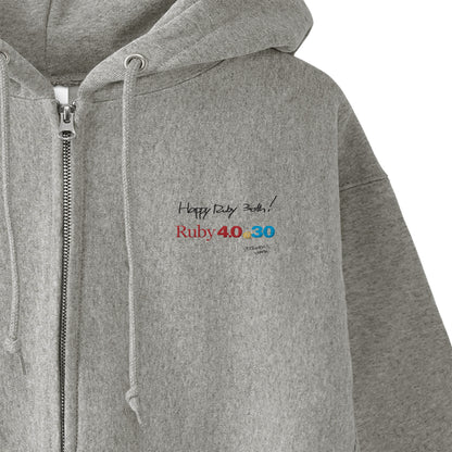 2025 パーカー(12oz) Ruby4.0 @ 30 Happy Ruby 30th!! 胸刺繍 gray image