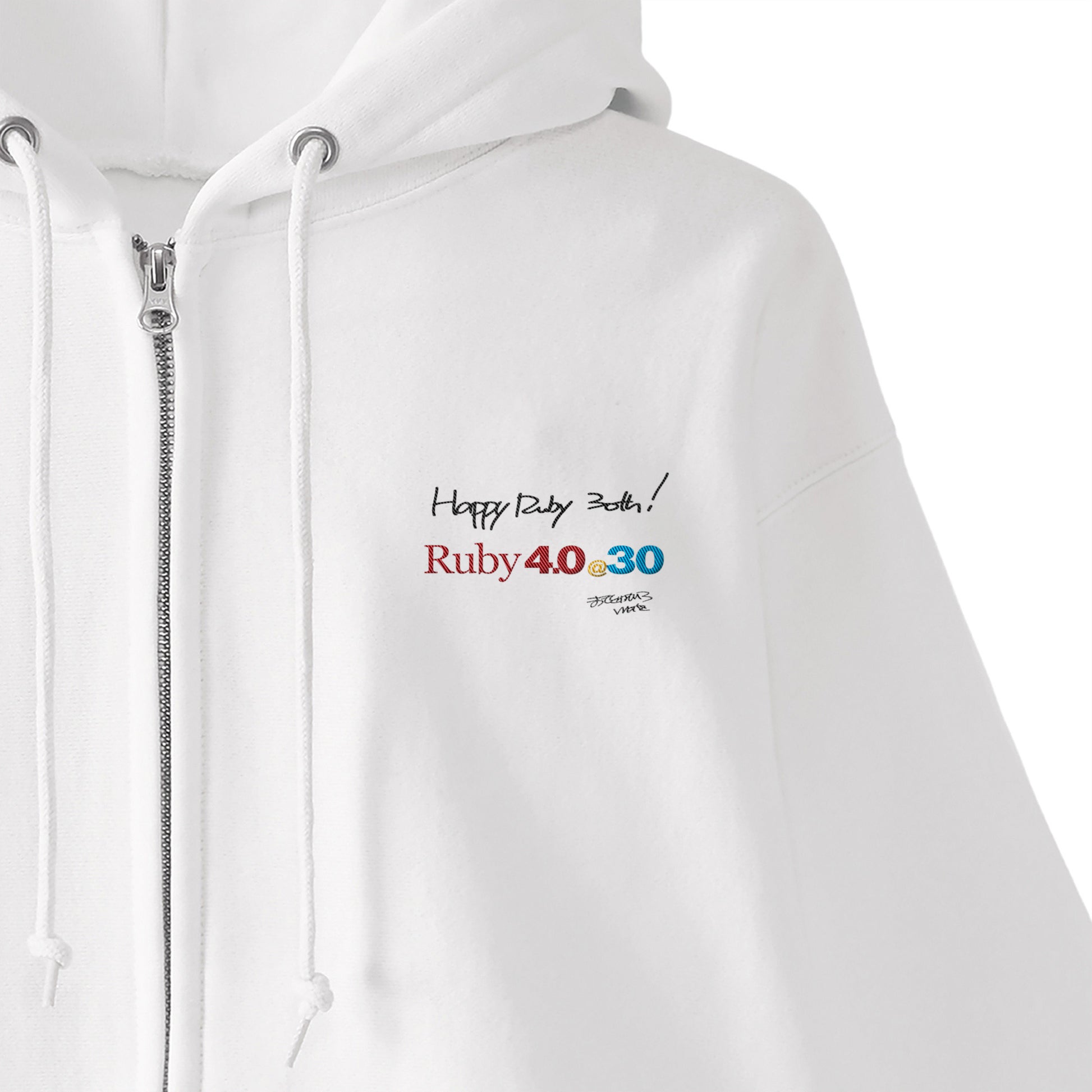2025 パーカー(12oz) Ruby4.0 @ 30 Happy Ruby 30th!! 胸刺繍 white image