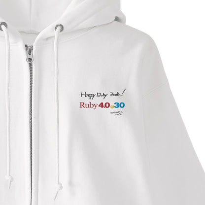 2025 パーカー(12oz) Ruby4.0 @ 30 Happy Ruby 30th!! 胸刺繍 white image
