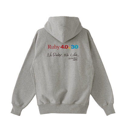 2025 パーカー (12oz)Ruby4.0 @ 30 No Ruby, No Life（背） gray image