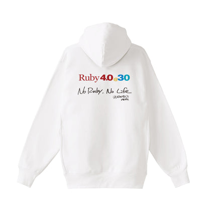 2025 パーカー (12oz)Ruby4.0 @ 30 No Ruby, No Life（背） white image