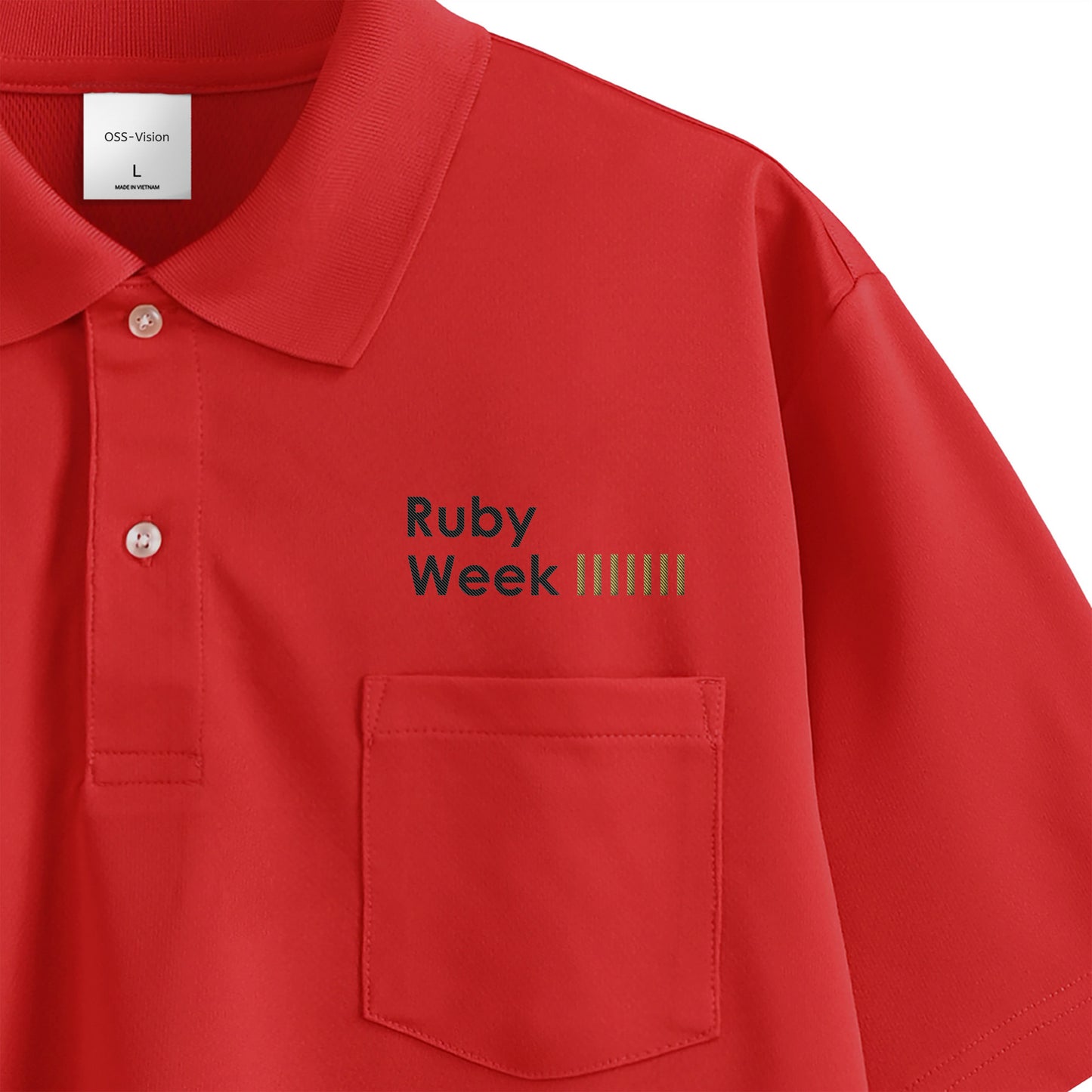 442 ポロシャツ（ポケット） Ruby Week 2 (刺繍)